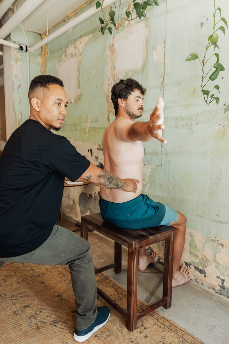 Rolfing session for back to improve posture and decrease low back pain with Kian Amir McGraw, Certified Rolfer in Greenwood Village Colorado