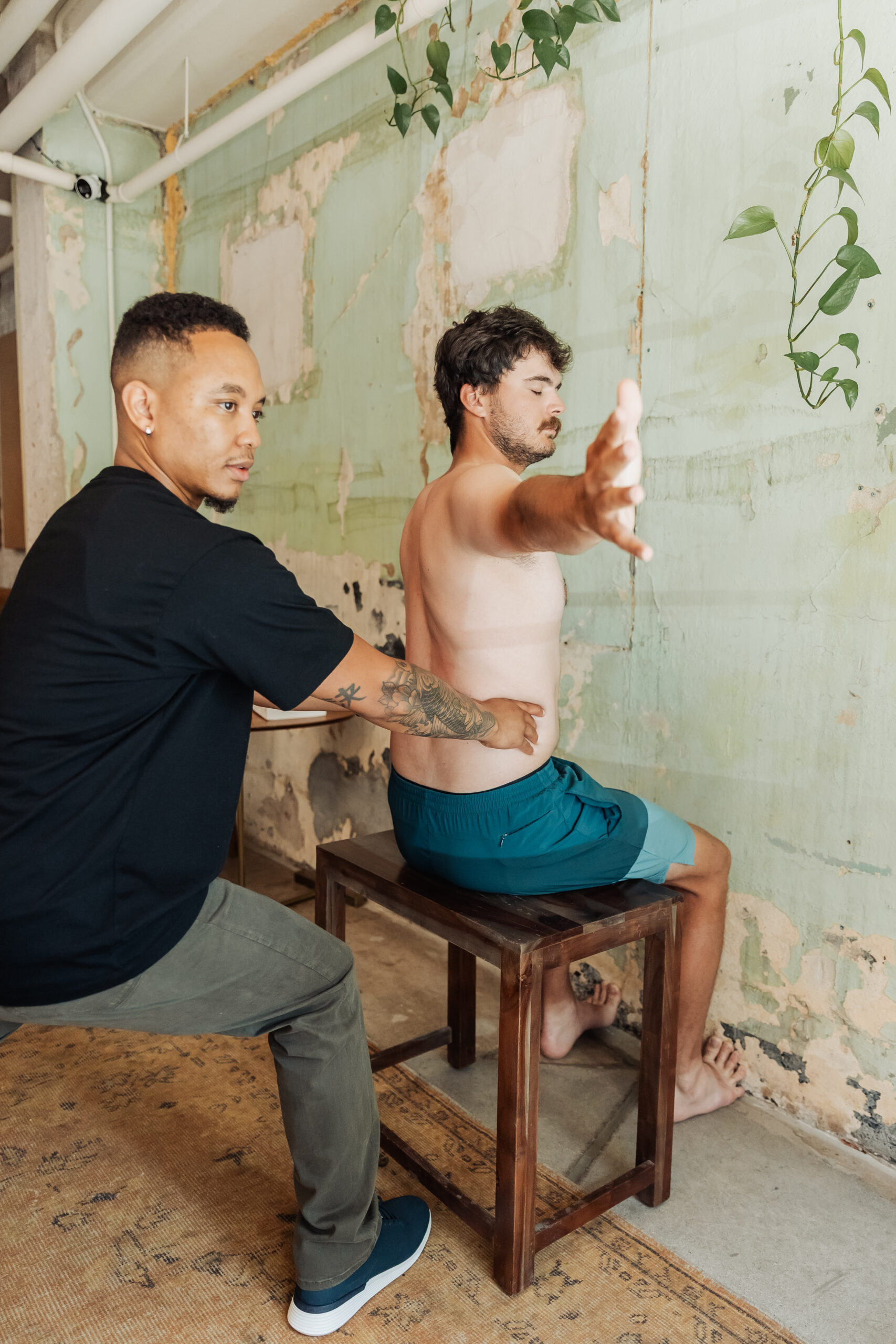 Rolfing session for back to improve posture and decrease low back pain with Kian Amir McGraw, Certified Rolfer in Greenwood Village Colorado